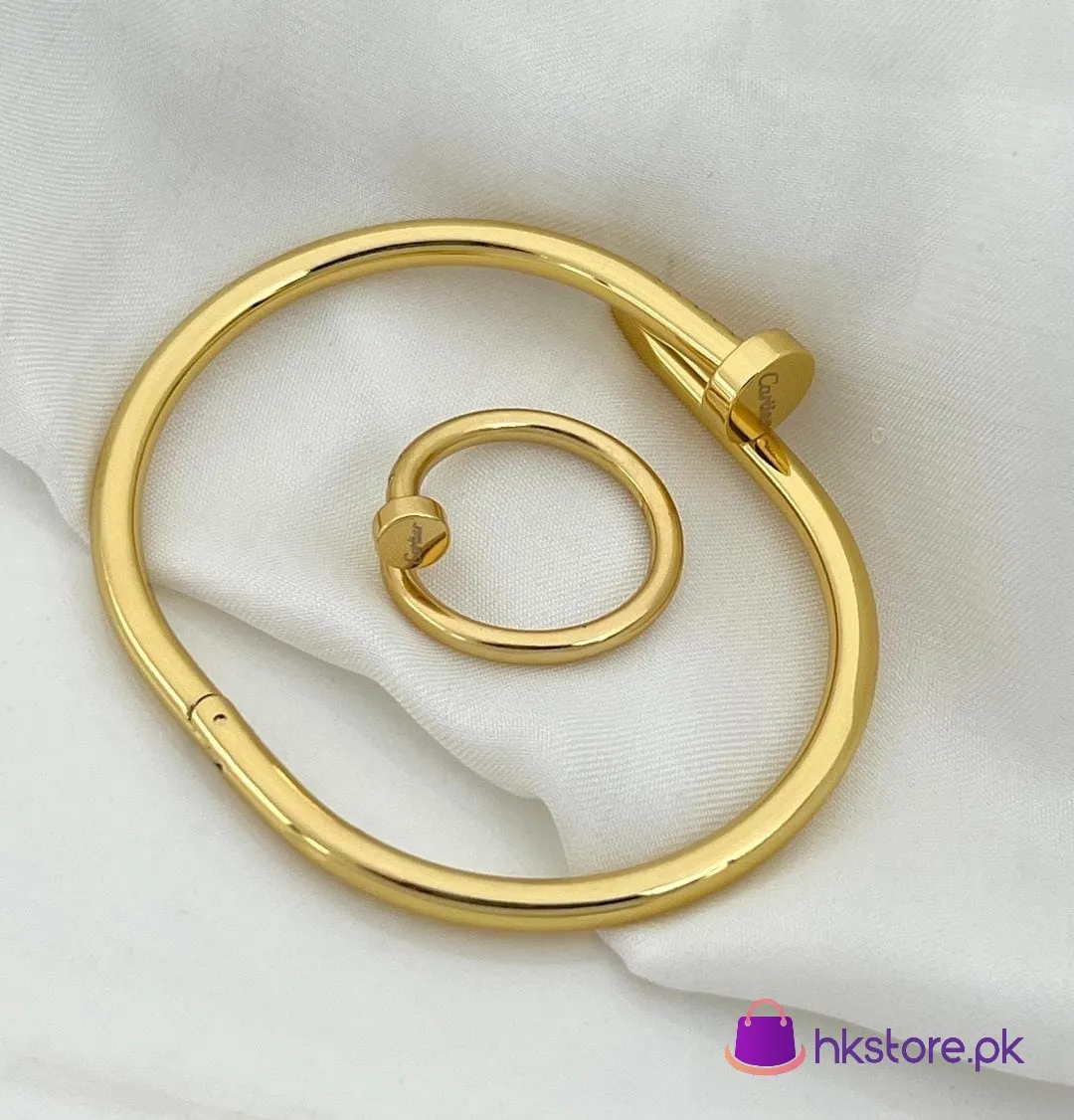 Cartier Nail Bangle And Ring Combo 