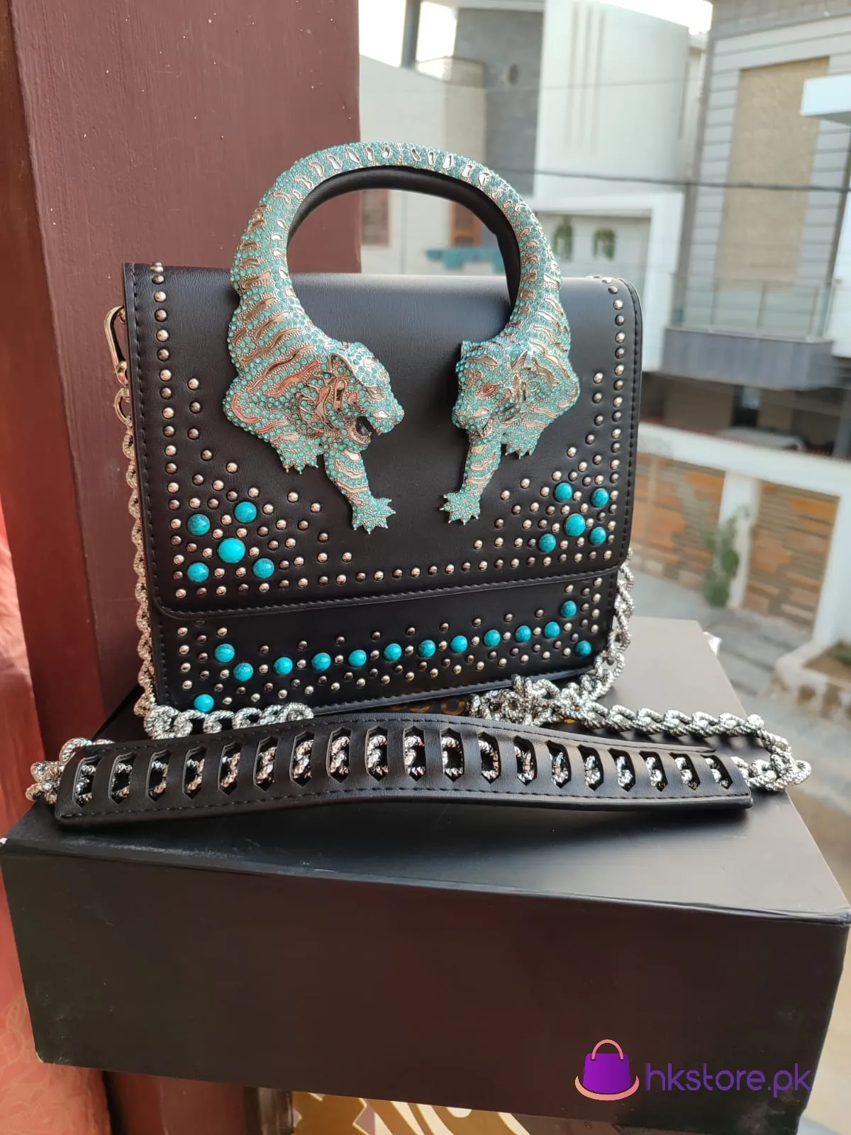 Best Price Roberto Cavalli Tiger Handle Shoulder Bag