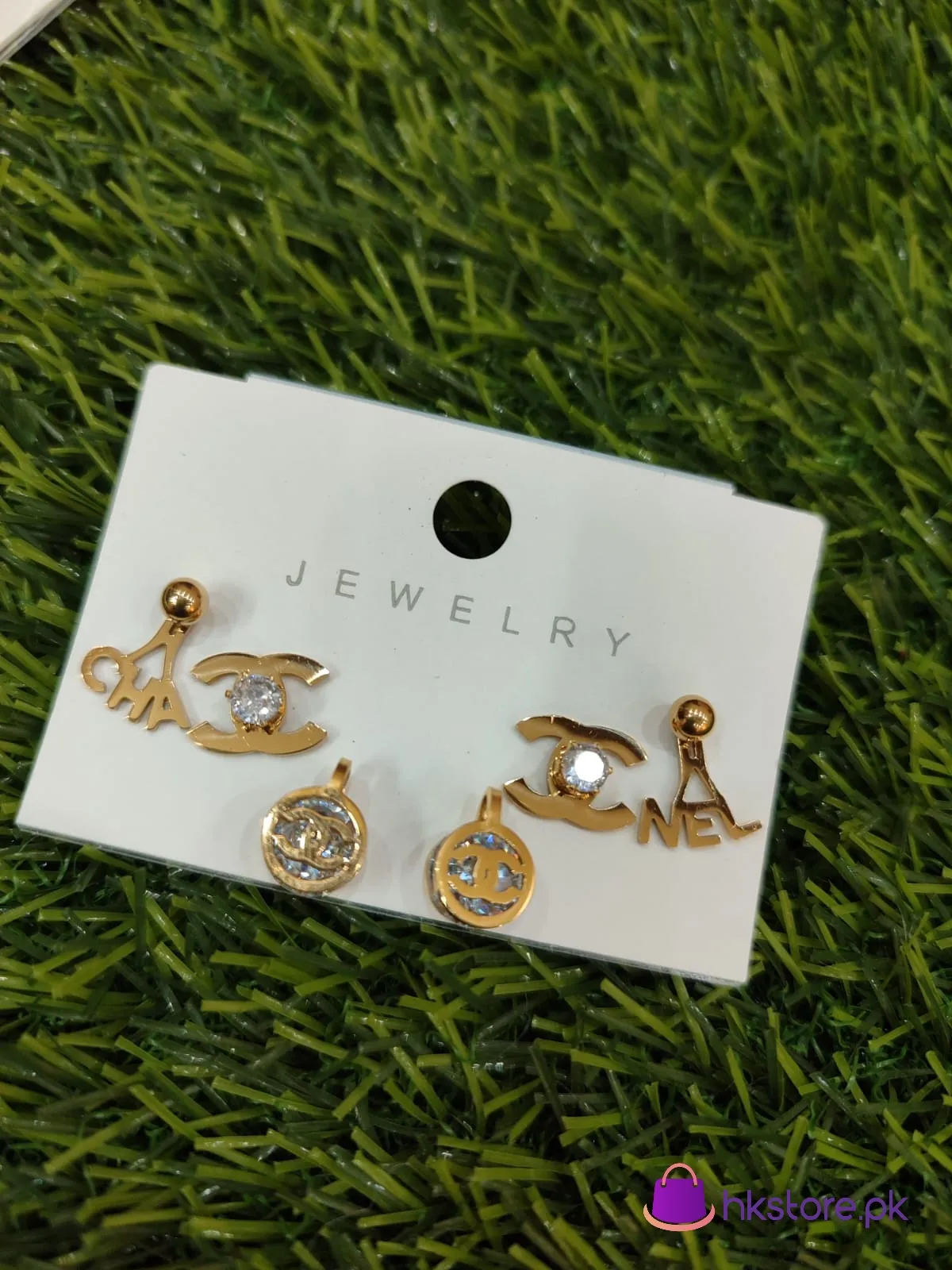 Stainless Steel Branded Earrings 3 Pair Deal