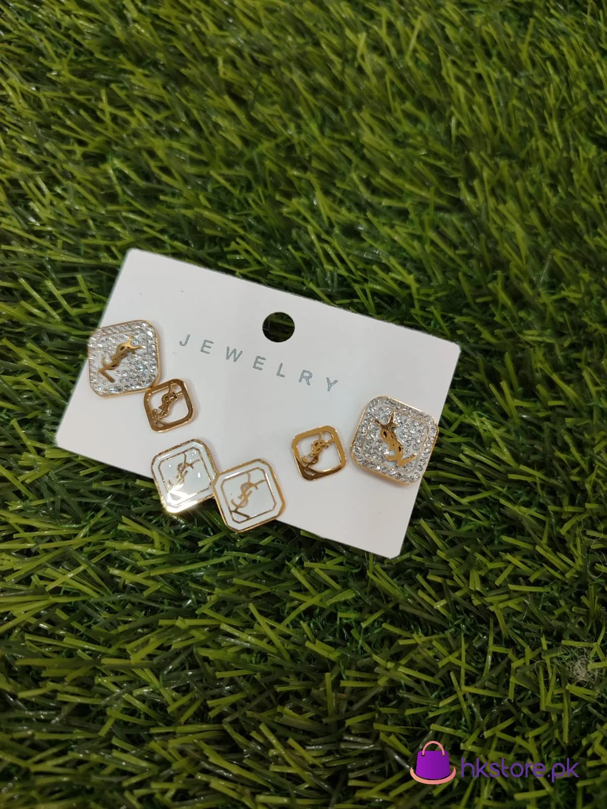 Stainless Steel Branded Earrings 3 Pair Deal