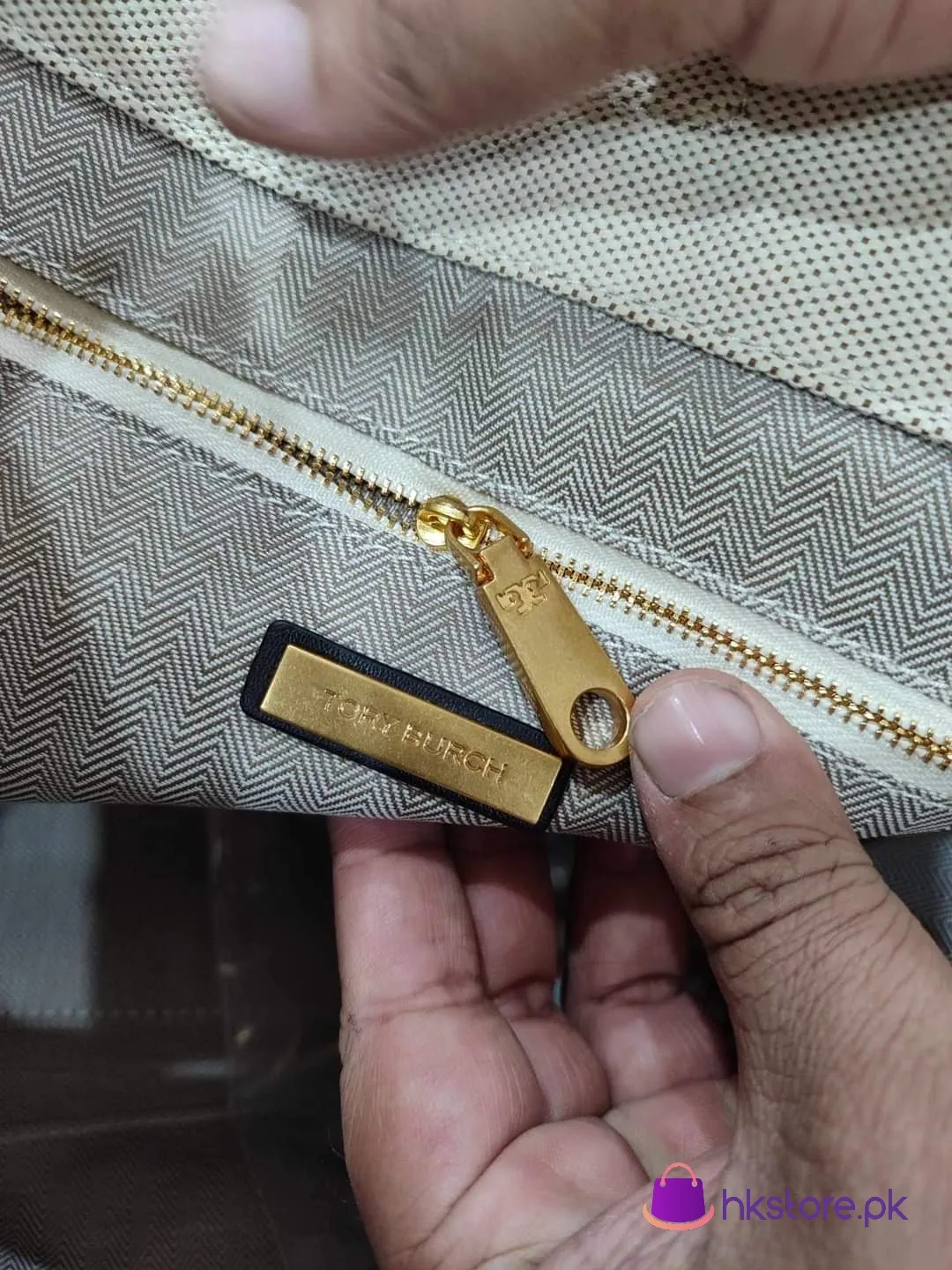 Torry Burch Tote Bag Canvas Jute Material 