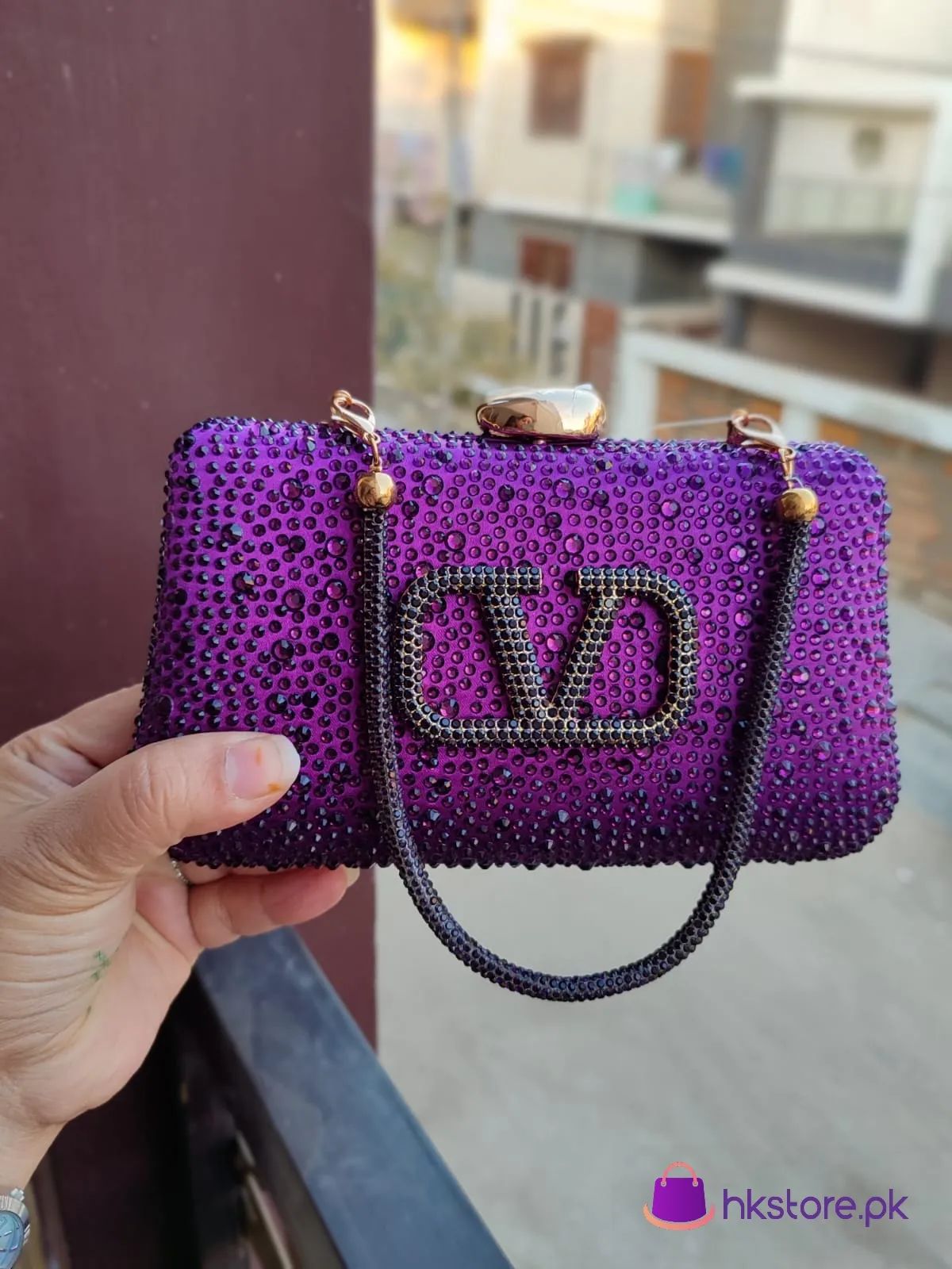 Valentino Stone Clutch 