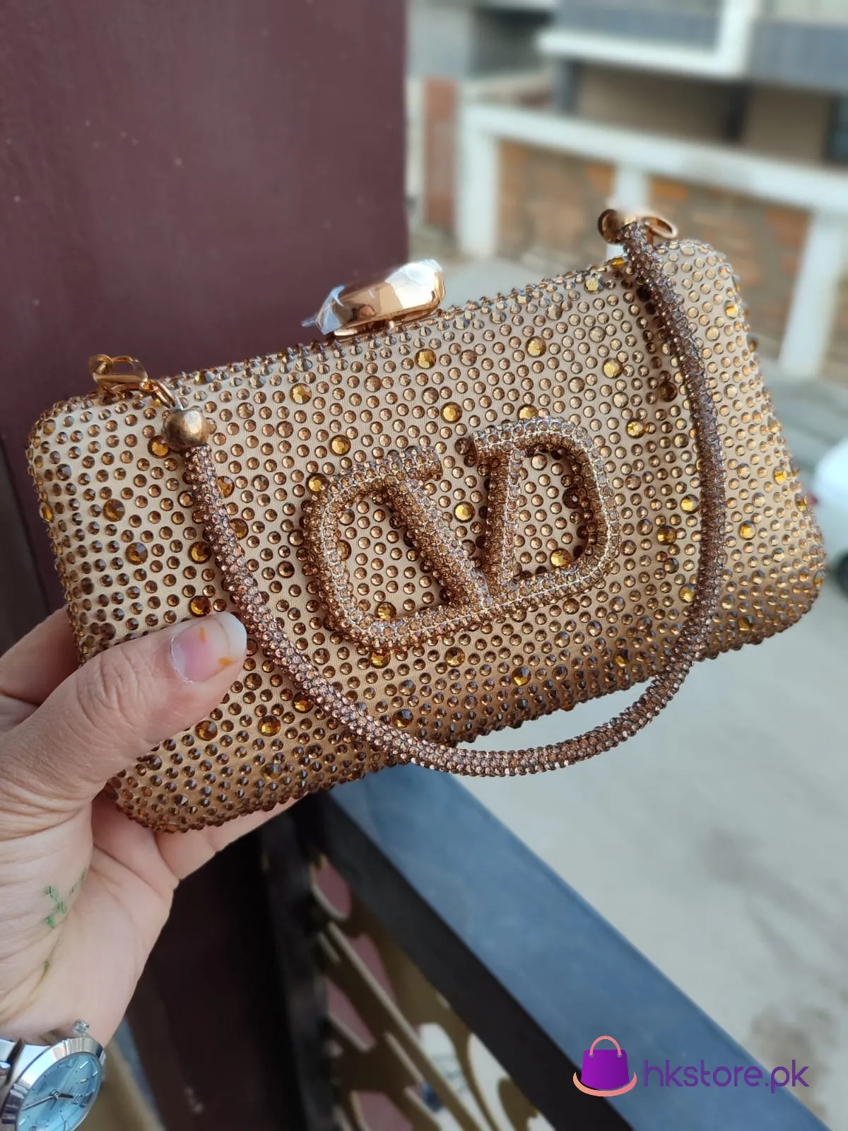 Valentino Stone Clutch 